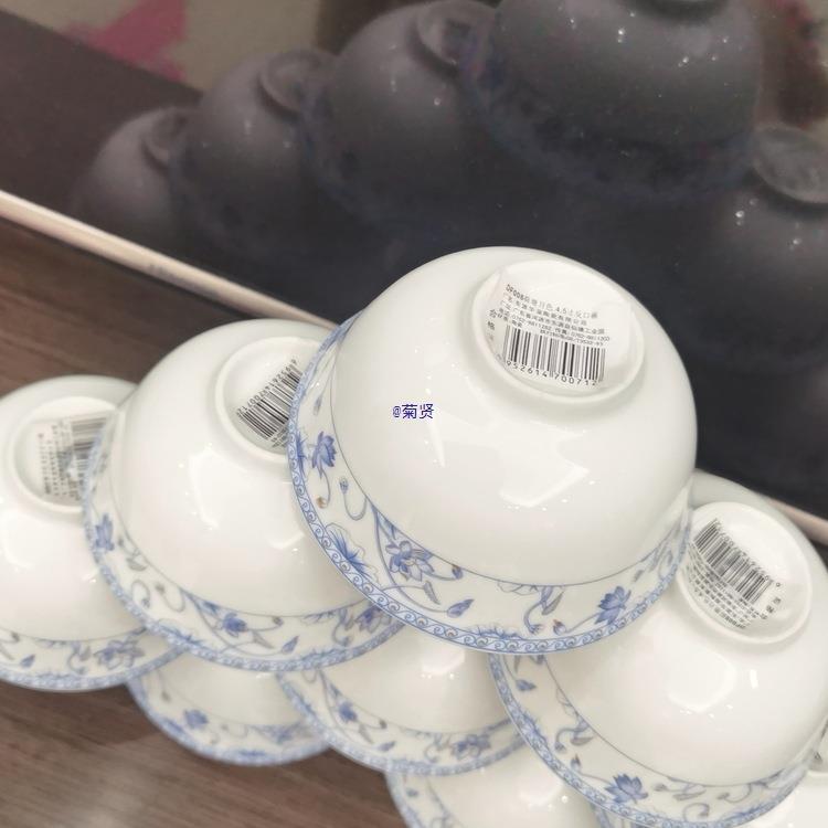 清雅名媛4.5英寸金钟碗 景德镇家用陶瓷餐具家用米饭碗图片