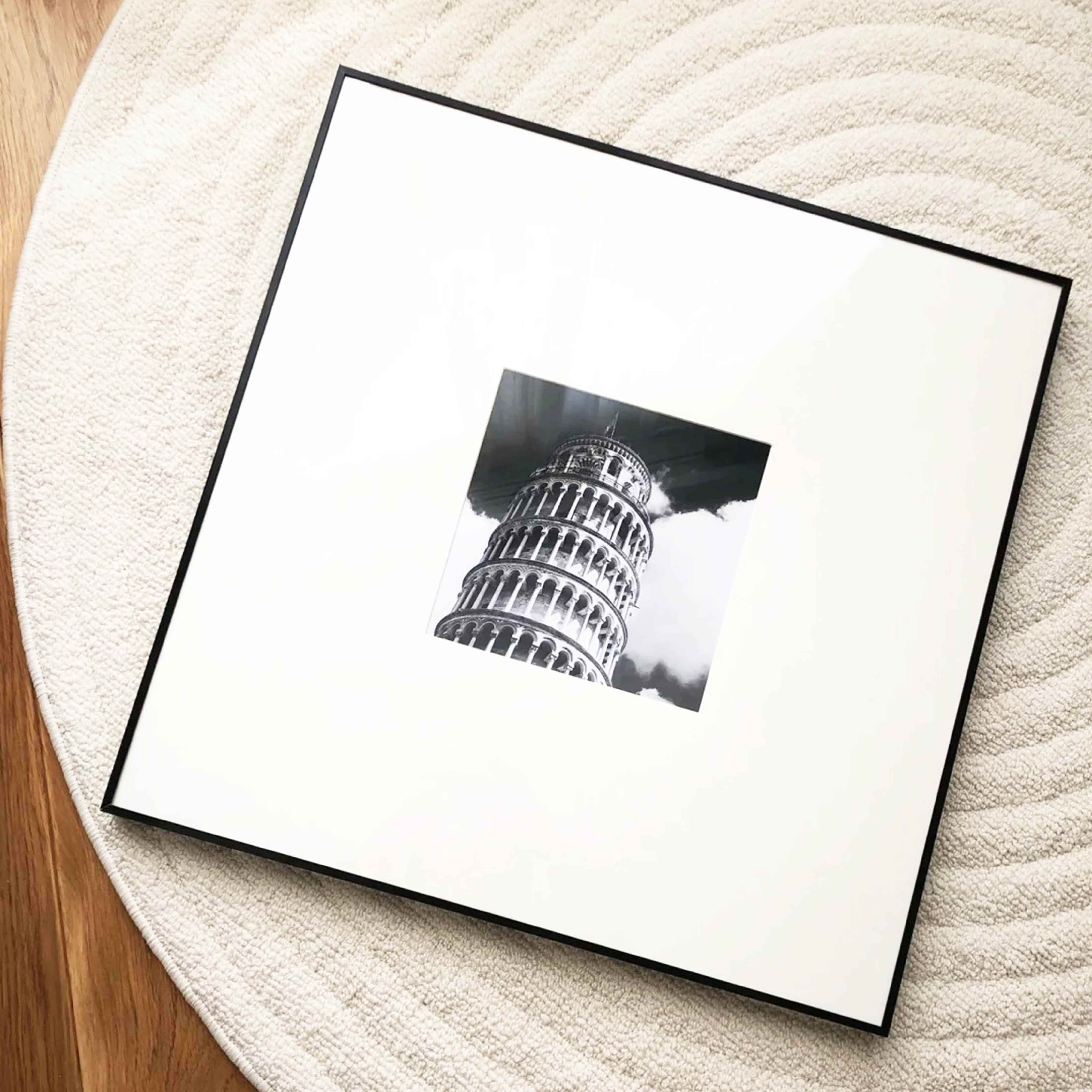 黑色铝合金画 画框金属A3展示挂墙正方形相框客厅拼图海报框装裱