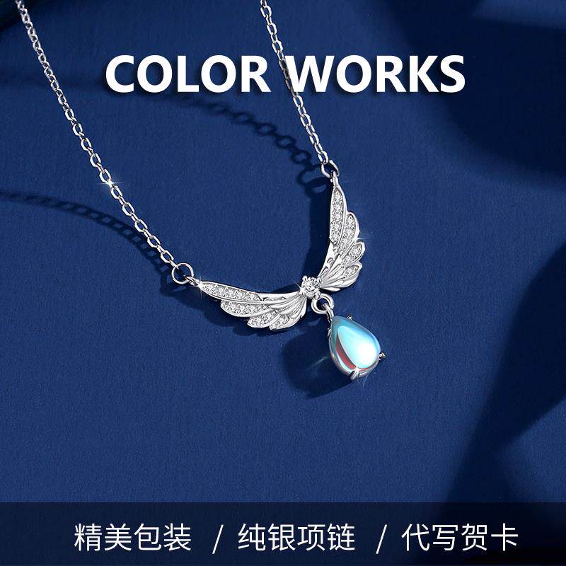 colorworks羽之翼纯银轻奢小众高级项链锆石生日礼物女款新款爆款