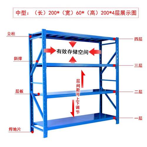家厂直销仓储货架仓家库库房C00005折叠货架轻型中型重型储物用架