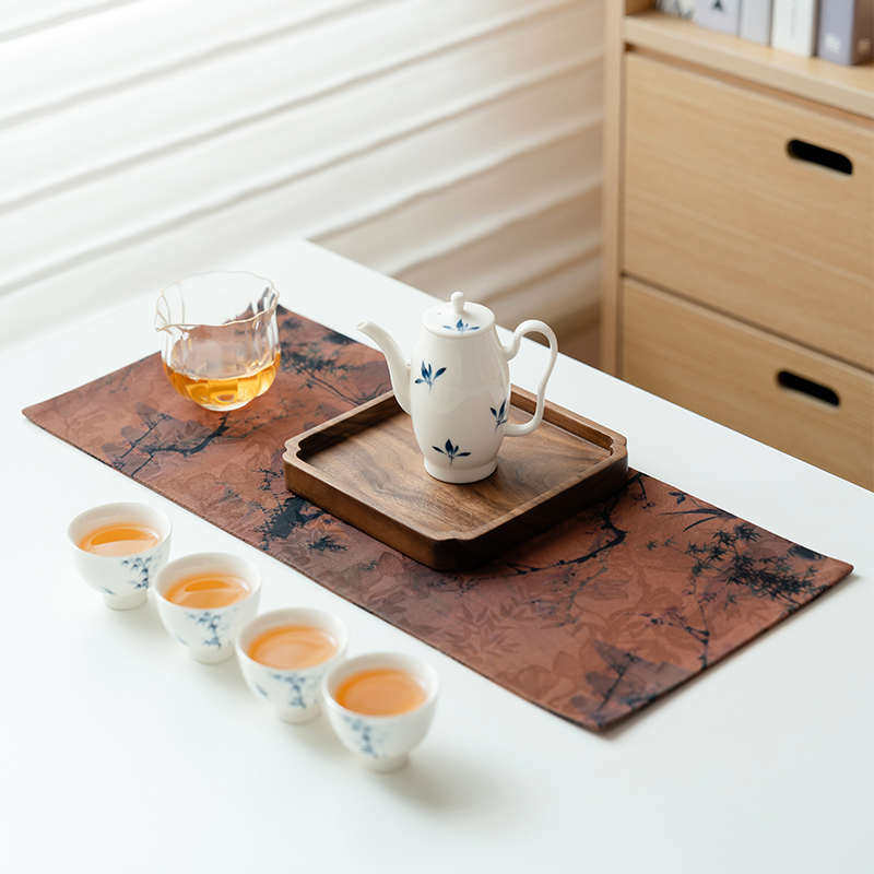 云纱长方茶席防水茶垫新中式禅意干泡桌垫加厚桌布茶杯垫茶台茶席,餐饮具,茶具礼盒,淘宝优惠券,粉丝福利购,淘宝优惠卷