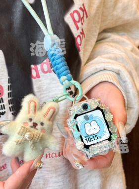 适用小天才W2223BC儿童电话手表D1表带Q2A挂脖子套保护壳Z8宽吊绳