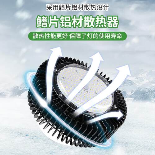 le仓d工矿灯KMU超亮鳍片工厂库车间厂球馆照明灯工1房00W200W业吊