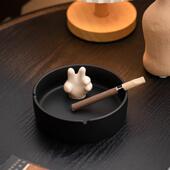 轻奢创意陶瓷烟灰缸家用客厅简约大号潮流摆件办公室高级感烟灰缸