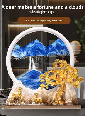 现代平易近人的豪华风格家居入口装饰创意幸运流沙画装饰办公室酒