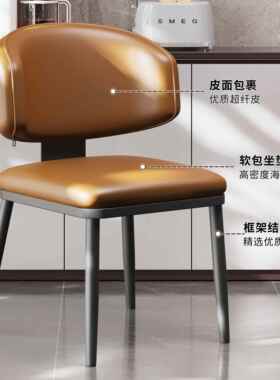 轻奢餐椅家用02A-143式5新国风2感餐桌椅款意极简酒店民宿靠背椅