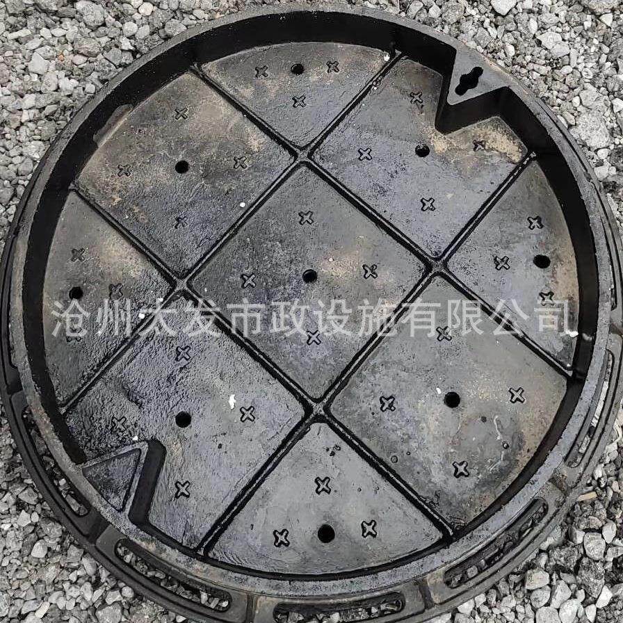 球墨铸铁井盖圆形方形铺砖装饰下沉式凹形隐形井盖草坪用通信井盖