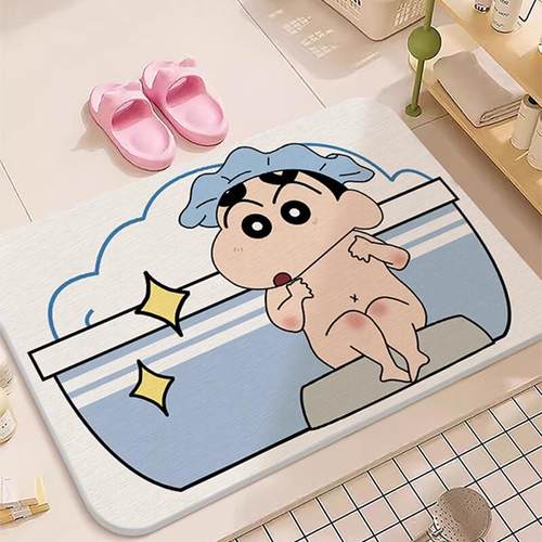 ?小新硅藻泥浴室吸水地厚垫加卫OQD生间滑厕所软门口防脚垫家用速