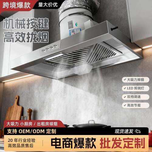 出租房抽油烟机家用大吸力排气扇强力换气扇厨房拢烟式简易排烟机