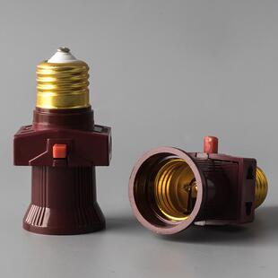 27带关插座双分火螺旋灯口宿舍螺口灯座转换器多用灯头一体式