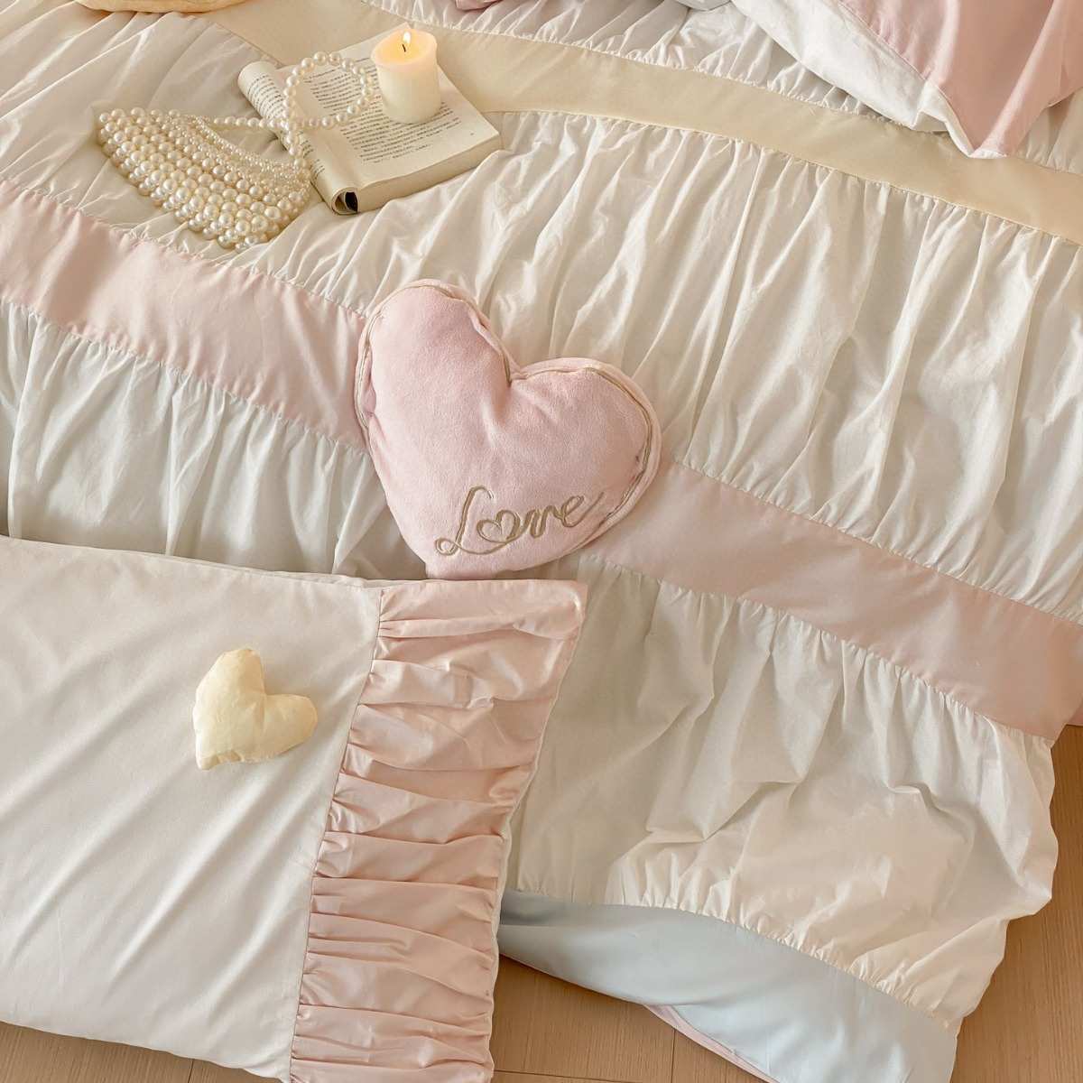 公主风四件套纯棉被套床单水洗棉床上用品少女4件套床上用品花边