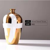 花瓶摆件大书房售楼部奢北欧轻电镀装 饰品瓷罐陶插花客厅样板房软