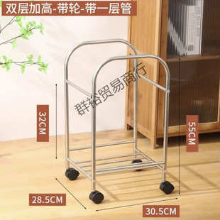 浴室边角客厅厨房收纳架子群裕 不锈钢带轮脸盆架简约现代风置地式