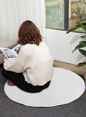 境热印地绒垫水貂地垫客厅家用卧室床边跨欧美圆形防URU滑转地毯