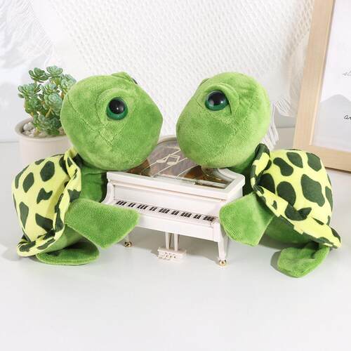 1 Pcs Turtle Plush Toy Big Eye Green Plush Doll Stuffed Anim
