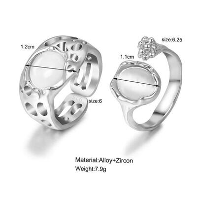 Vintage rings for women 覆古戒指小众设计轻奢开 口可调节食指