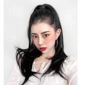 正品 真假发马尾辫子长卷发波浪梨花卷隐抓形 大马尾假发女夹绑带式