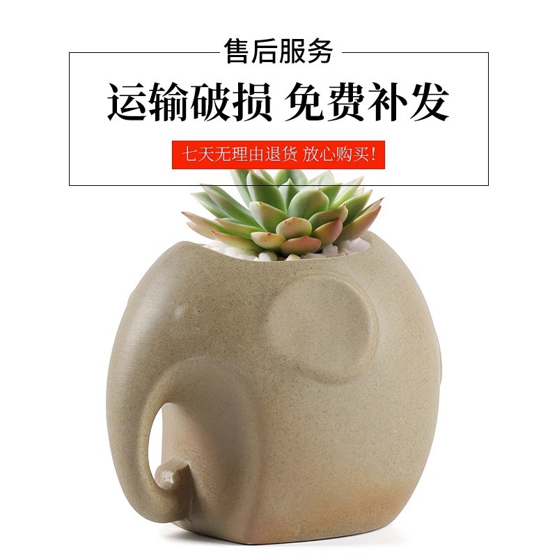 素烧多肉花盆2021新款个性桌面肉肉绿植陶瓷小盆栽粗陶透气小摆件
