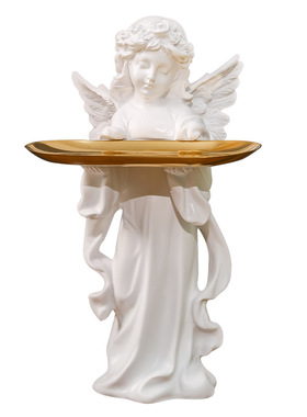 化妆品天使摆件托盘玄关装饰摆件