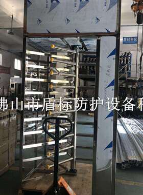 盾标防护加厚不锈钢进出口旋转门车站景区位旅客通行自控项門