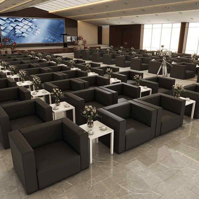 会展沙发接待会客沙发贵宾招待沙发活动前排靠背沙发简易小白沙发