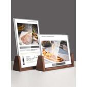 亚克力实木立牌桌面广告牌展示架A4价目表展示牌菜单台卡餐桌牌子