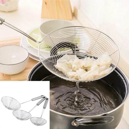 Oval Skimmer Stainless Steel Filter Mesh Oil Pot Food Filter