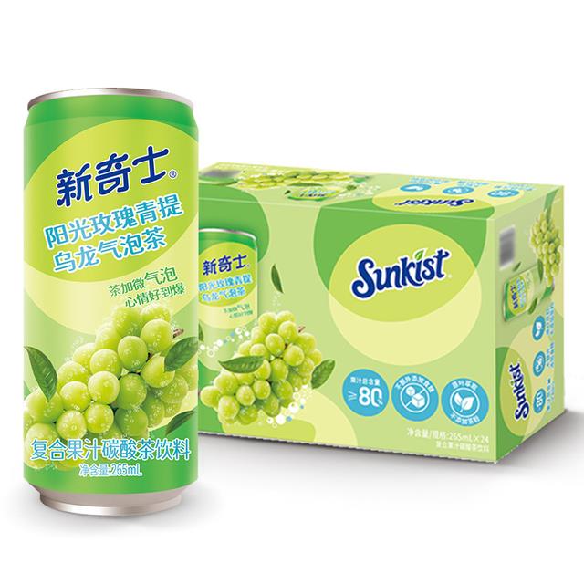 山姆会员店代购新奇士阳光玫瑰青提乌龙气泡茶265ml*24