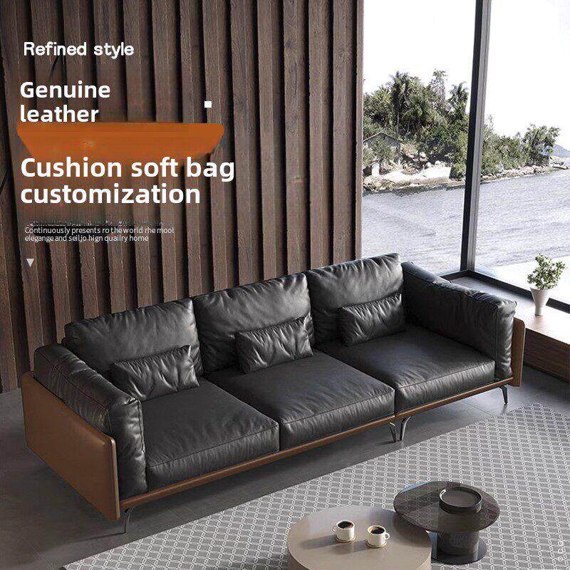 定制层牛皮沙发乳胶坐垫实木红木中国风替代真皮覆盖硬海绵坐垫