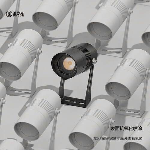 户外LED防水射树灯现代简约迷你投光灯3瓦别墅花园景观地插投光灯