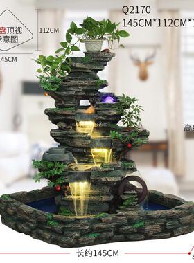 正品大型假山流水喷泉室意内客厅山景观户外庭景院阳台造创鱼池水
