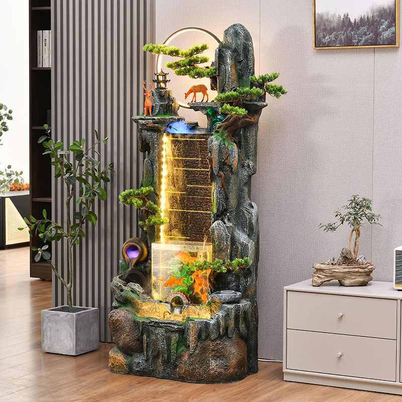 新中式假山流水喷泉摆件家居水幕墙公司户外庭院鱼缸开业乔迁送礼,家居饰品,流水摆件,淘宝优惠券,粉丝福利购,淘宝优惠卷