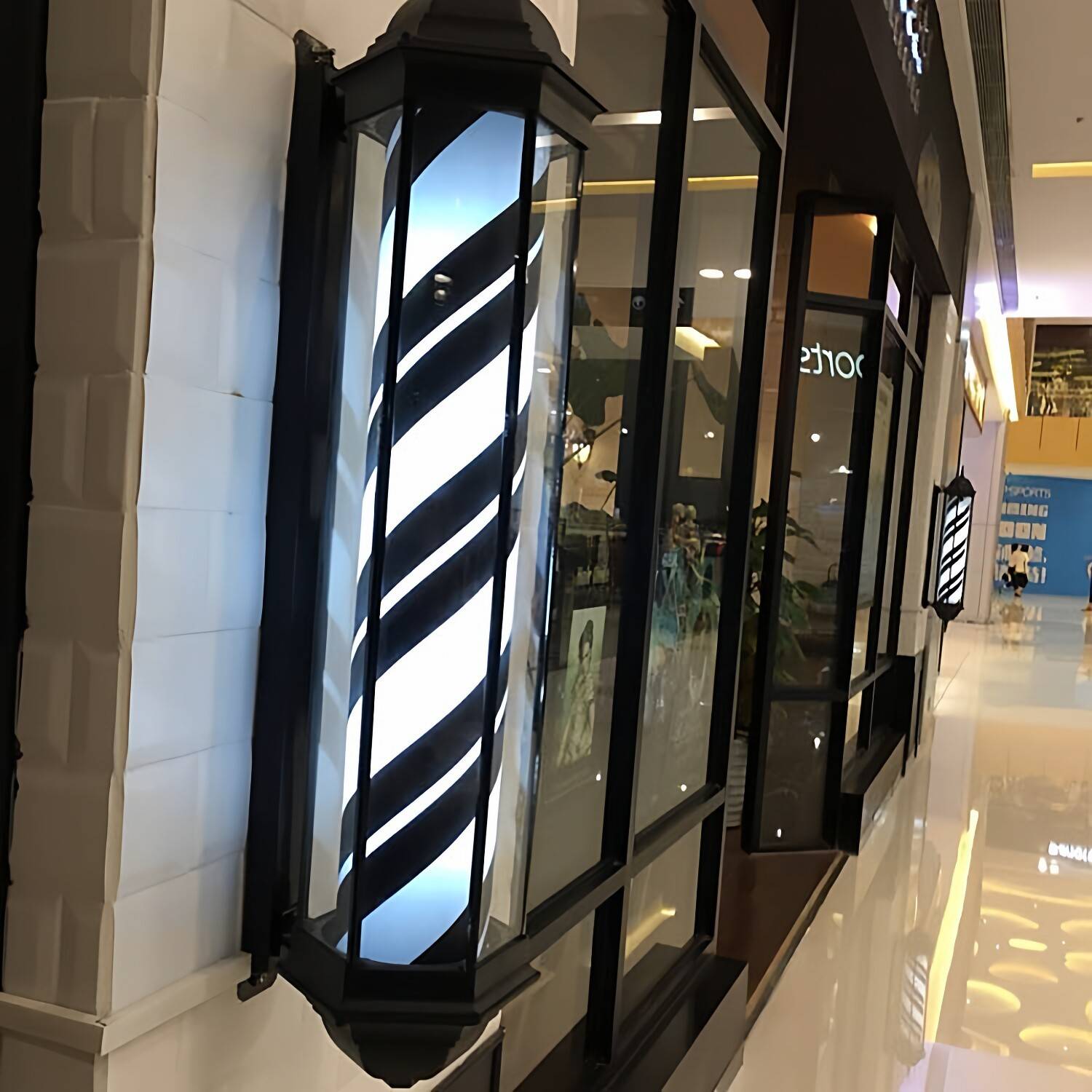 美发转灯led户外挂墙炫彩玻璃发廊标志灯挂壁防水美容理发店灯箱