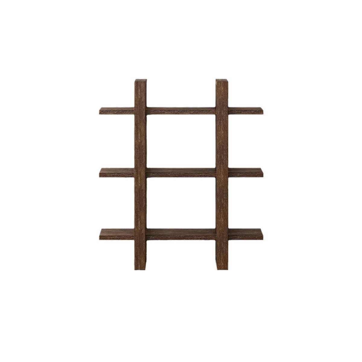 复古木质3层展示架实木浮墙书架收纳客厅墙壁装饰办公室木制壁架