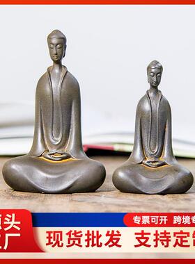 禅意新中式北魏佛像客厅桌面家居摆件高级感小众纯手工树脂工艺品