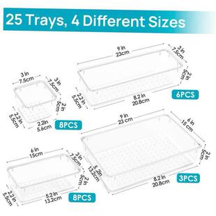 box Makeup 25pcs storage Drawer Organizer Cubes Plastic set