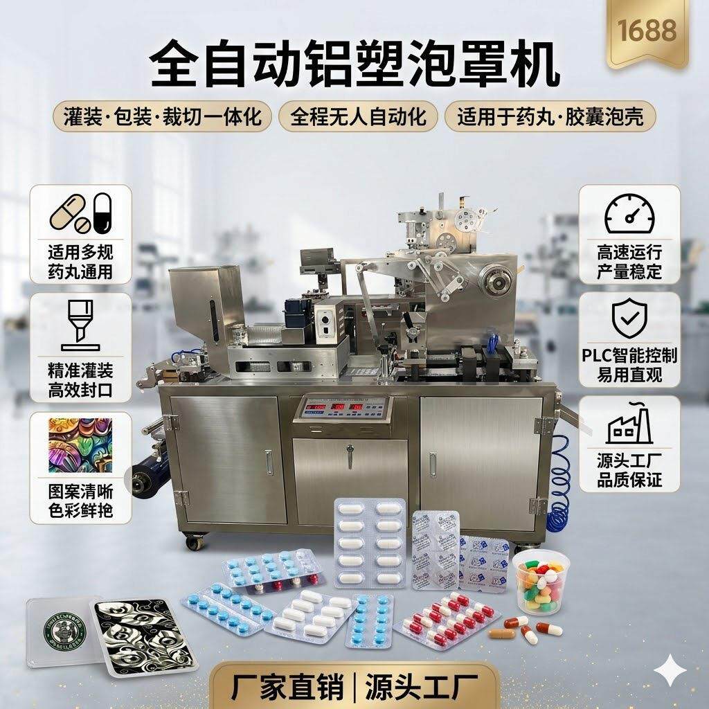 全自动蜂蜜泡罩包装机丸铝箔包装机DPP-80A铝塑泡罩机