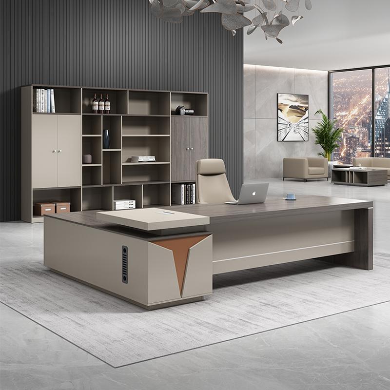 办公桌老板桌简约现代总裁桌办公室家具广东轻奢经理大班台主管桌