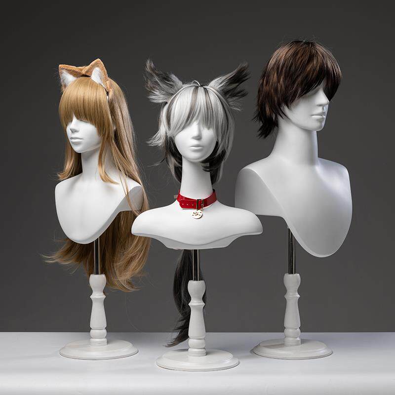 假发展示头模支架风向标帽子男士短发美发人台模特女cos毛娘专用