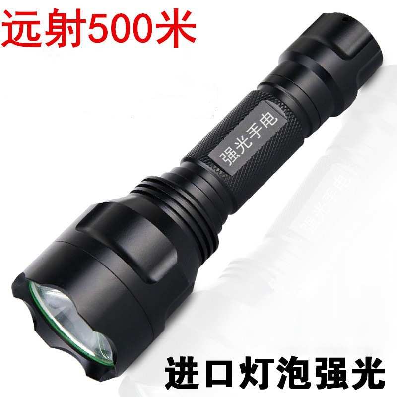 C8手电筒 T6 Q5大功率强光手电筒 铝合金远射头戴式充电手电筒