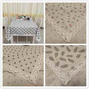田园餐桌桌布布艺棉麻蕾丝茶几布北欧小清新书桌桌布圆盖布巾