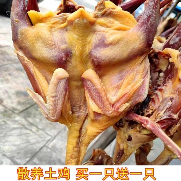 买 1送1安徽土产农家自制风干 干土鸡散养咸鸡腊鸡咸肉腊肉干 干