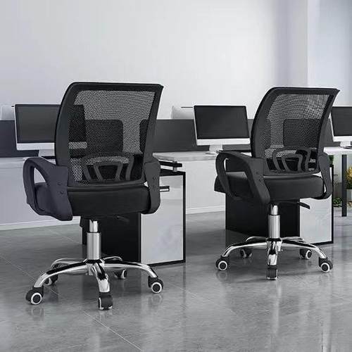 985久坐不累家用办公电脑椅升网降旋带转滑轮会靠议椅透气布背学