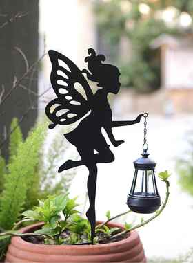 属新院款铁艺地插仙女灯户品外庭布置装RZQ饰金工艺花园草坪灯