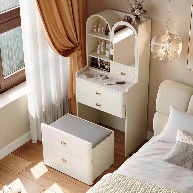 小型卧室梳妆台床头柜一体现代简约小户型化妆书桌多功能收纳斗柜