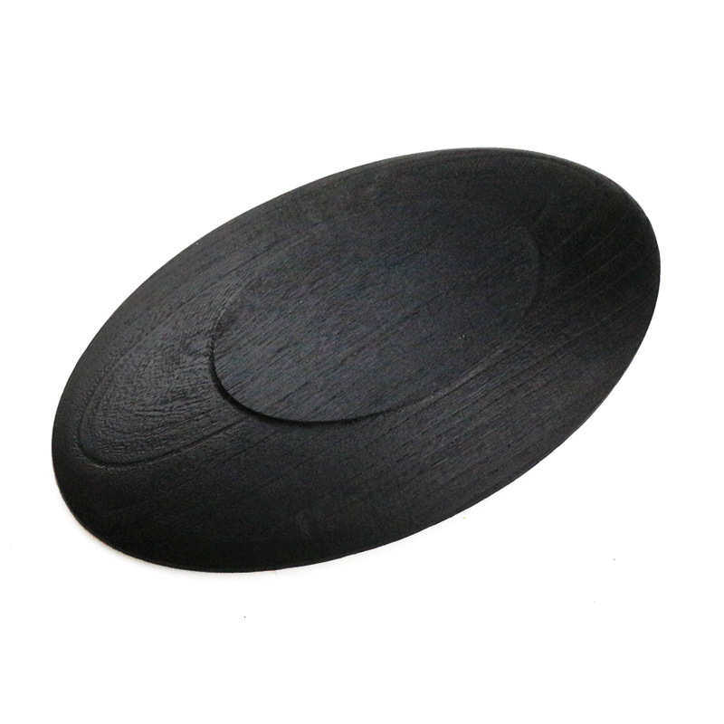 复古侘寂风椭圆木质果盘蜡烛托盘 黑色实木水果盘民宿家居装饰