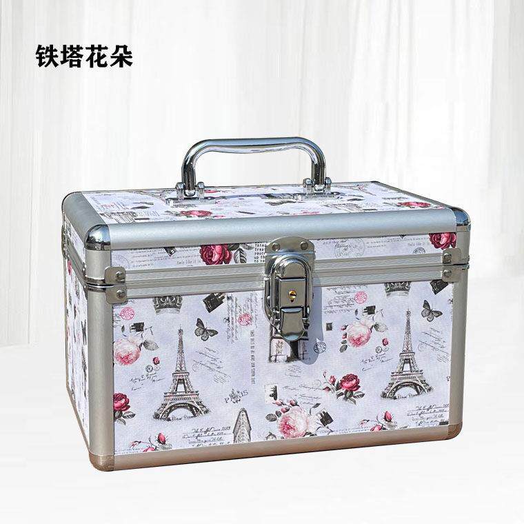 手提带锁双层足疗技师工具箱美容美甲采耳工具箱按摩推拿箱收纳盒