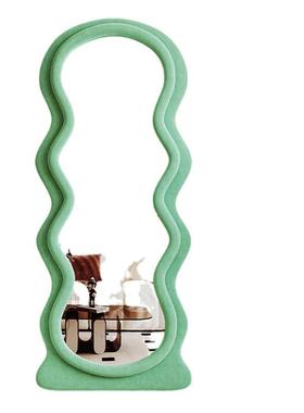 全身穿衣镜挂墙绒油可布高清卧室200725新款奶风异粘形落地镜子