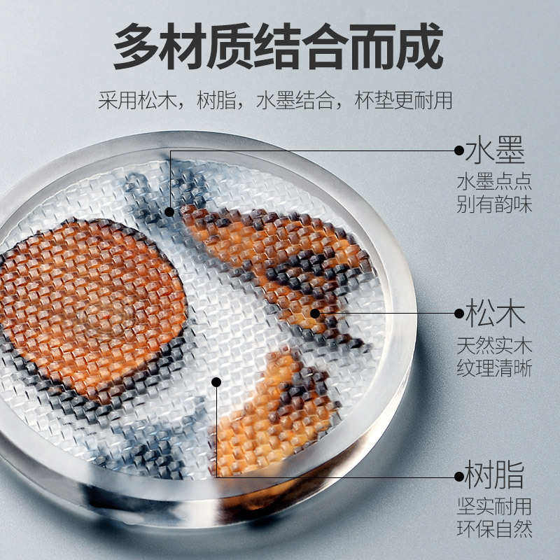树脂茶盘壶承干泡台养壶托壶垫圆形杯托垫功夫茶具茶道零配件茶托