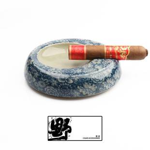 Yejar野茄雪茄专用烟灰缸单人雪茄缸陶瓷开片高级感新中式烟灰缸